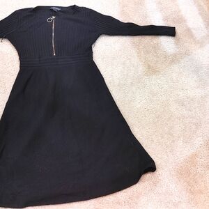 INC International Concepts Black Long Sleeve Dress with Zipper